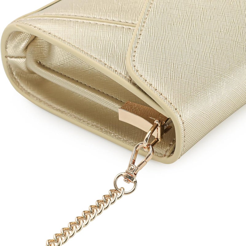 DEXMAY DM DEXMAY Women Envelope Clutch Faux Saffiano Leather Evening Handbag Foldover Clutch Bag Formal Dressy Purse - Image 4